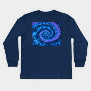 Tie Dye Peace Spiral Kids Long Sleeve T-Shirt